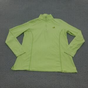 Magnolia Lane Masters 1/4 Zip Womens Medium Shirt Tech Green Golf Long Sleeve